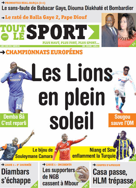 A la une du journal Tout le Sport du lundi 04 mars 2013