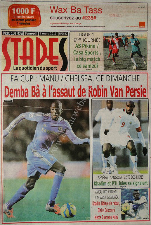 A la Une du Journal Stades du lundi 11 mars 2013