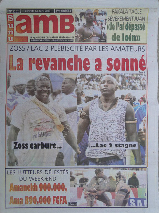 A la Une du Journal SunuLamb du mercredi 13 mars 2013