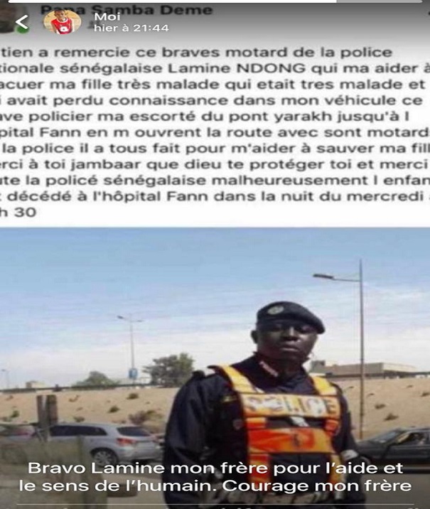 Evacuation en urgence de sa fille très malade : Un père de famille magnifie ce geste d’un policier… Evacuation en urgence de sa fille très malade : Un père de famille magnifie ce geste d’un policier…