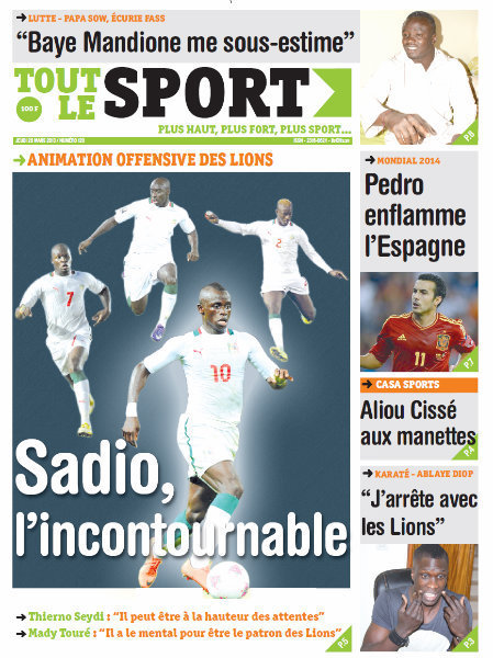 A la Une du Journal Tout Le Sport du jeudi 28 mars 2013
