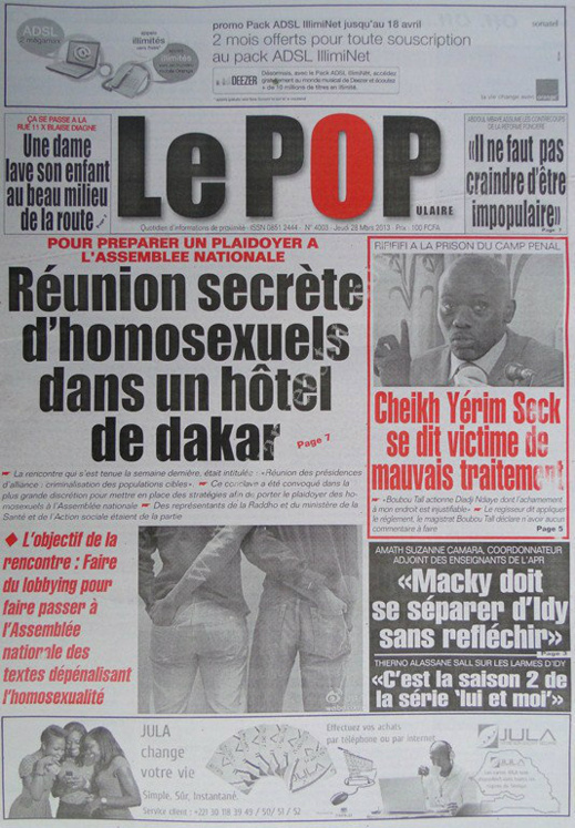 A la Une du Journal Le Populaire du jeudi 28 mars 2013