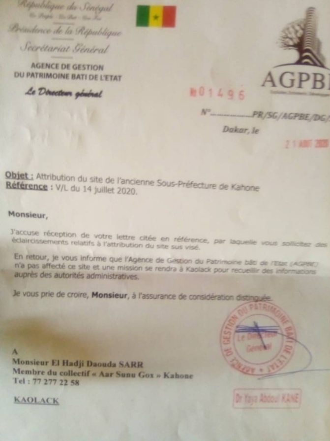 Modou Ndiaye Rahma vs Populations de Kahone : L’AGPBE tranche le débat