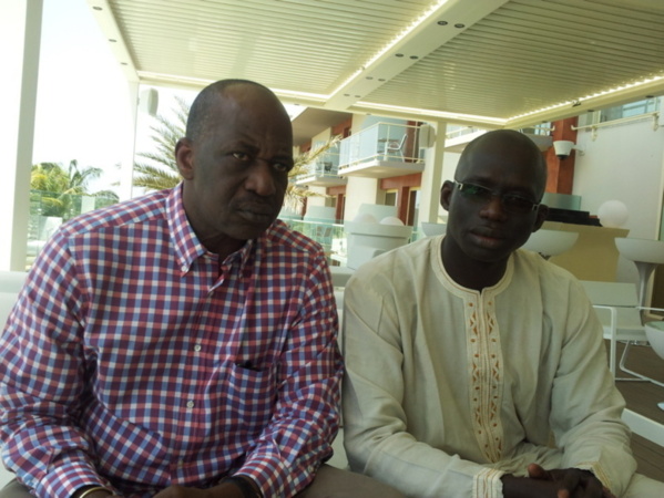 Abdou Kader Gueye DG Agrophytex et Ibrahima Lissa FAYE Directeur de publication de PressAfrik ce samedi 6 avril à l'hôtel Terrou Bi