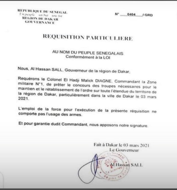 Trouble à l’ordre public: Hier, le Gouverneur de Dakar a sollicité l’intervention de l’armée 