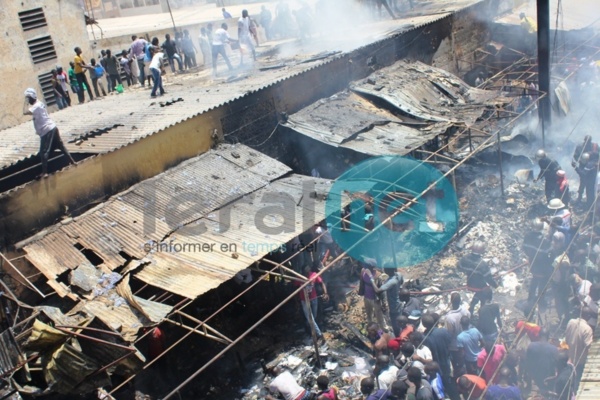 [Photos] Incendie à Grand Dakar : 11 cantines réduites en cendre