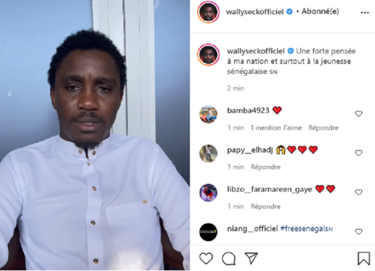 Pour un retour de la paix, Wally Seck s’adresse aux jeunes, aux forces de l’ordre, aux autorités…