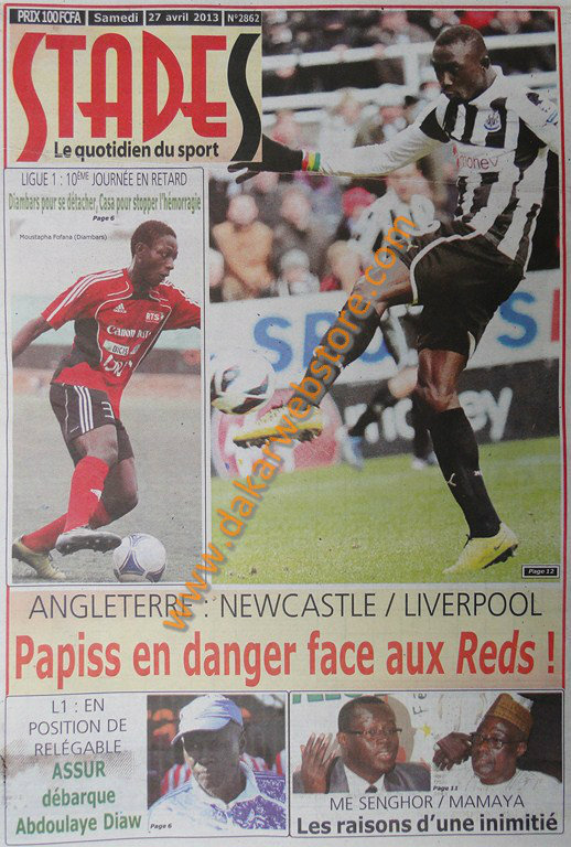 A la Une du Journal Stades du samedi 27 Avril 2013