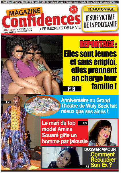 A la Une du Journal Confidences du vendredi 03 Mai 2013