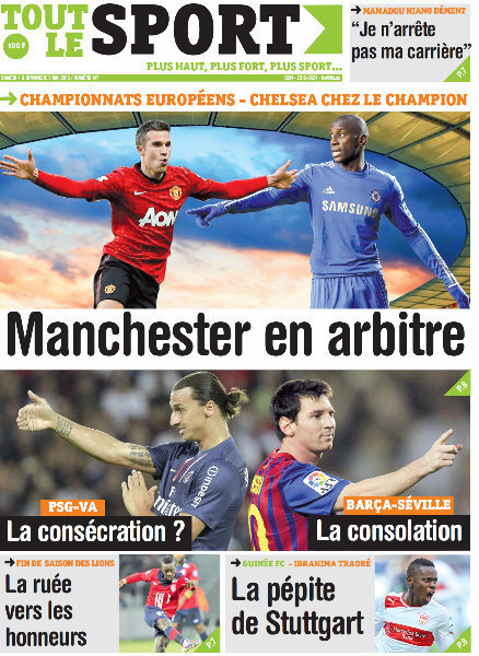 A la Une du Journal Tout Le Sport du Samedi 04 Mai 2013