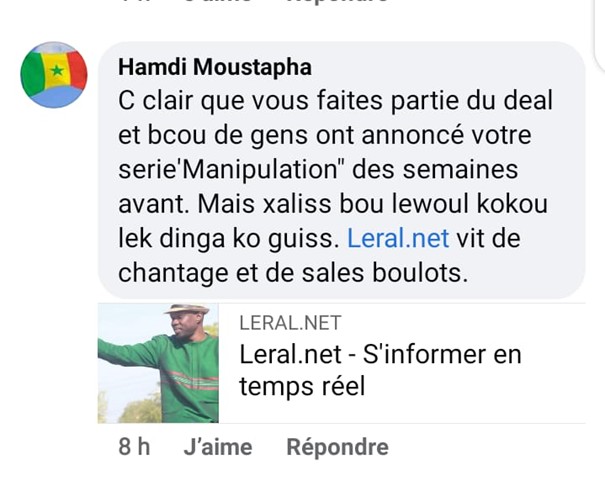 Média : Moustapha Thioune démissionne de Leral à cause des menaces de mort des pro Sonko sur le Groupe ( Preuve ) Média : Moustapha Thioune démissionne de Leral à cause des menaces de mort des pro Sonko sur le Groupe ( Preuve )