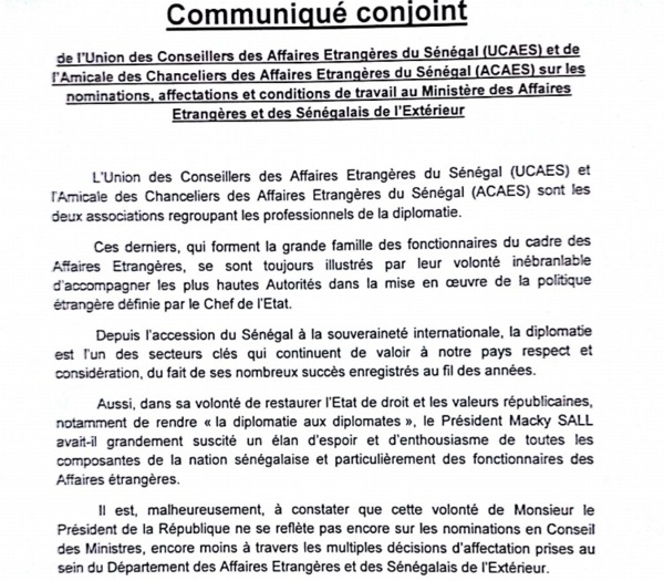 [Audio-Documents] Crise aux Affaires étrangères : Les diplomates dénoncent les nominations politiciennes