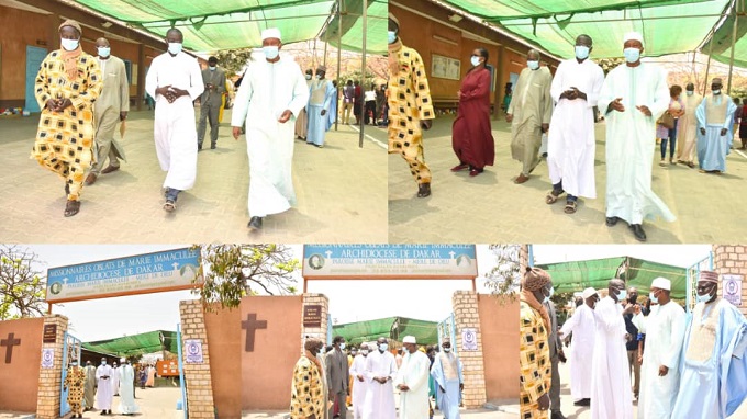 Préparatifs de Pâques : Remise de dons de Mamoudou Wane, 1er adjoint au Maire des P.A. à la communauté catholique