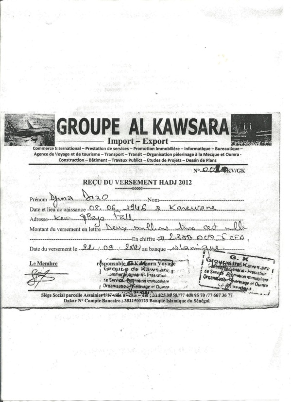 [Audio-Documents] Moutapha Diamanka: "Comment une agence de voyage de la place a chipé mes 2,3 millions FCfa"