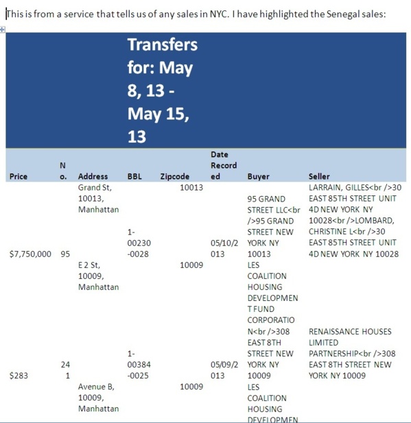[Documents exclusifs] Les dessous de l'acquisition et de la vente de la « Maison du Sénégal à New York »