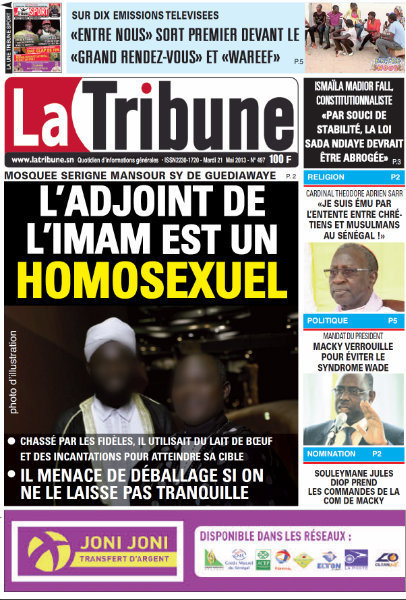 A la Une du Journal La Tribune du mardi 21 mai 2013