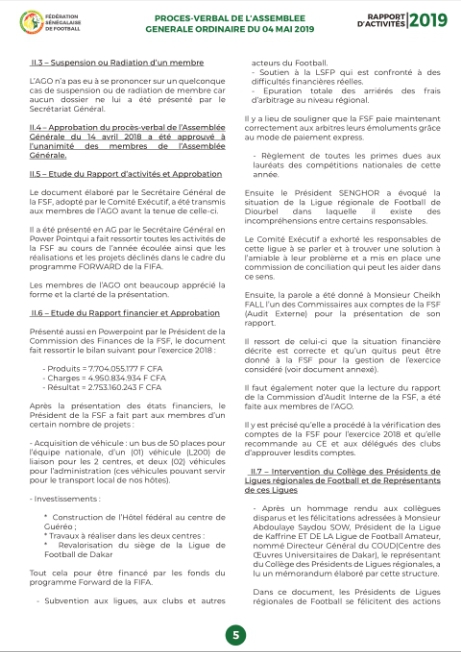 Programme FOWARD, conflit d’intérêts à la FSF: enquête sur la gestion de Me Augustin Senghor. Programme FOWARD, conflit d’intérêts à la FSF: enquête sur la gestion de Me Augustin Senghor.
