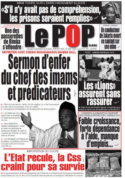 A la Une du Journal Le Populaire du lundi 17 juin 2013