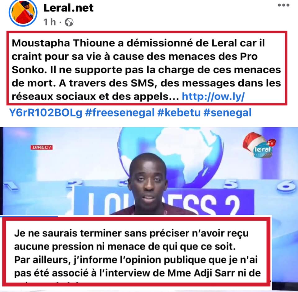Moustapha Thioune qui avait démissionné de Leral TV durant les émeutes de mars dernier, est revenu en force. , avec comme invité un démissionnaire de Pastef ( Vidéo )