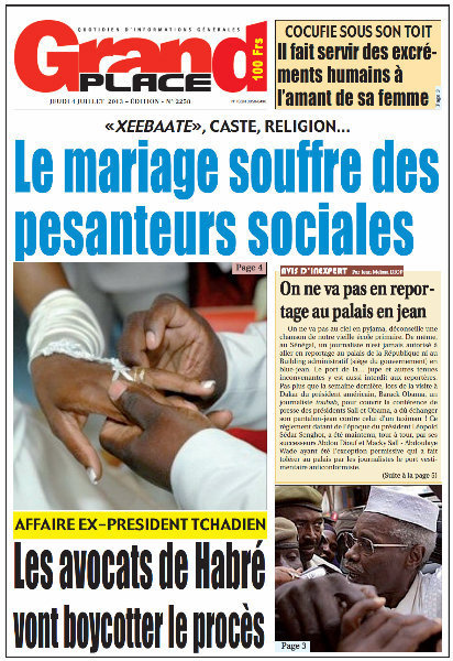 A la Une du Journal Grand Place du jeudi 04 juillet 2013
