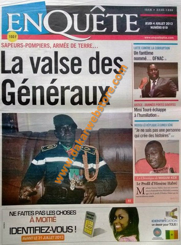 A la Une du Journal EnQuête du jeudi 04 juillet 2013