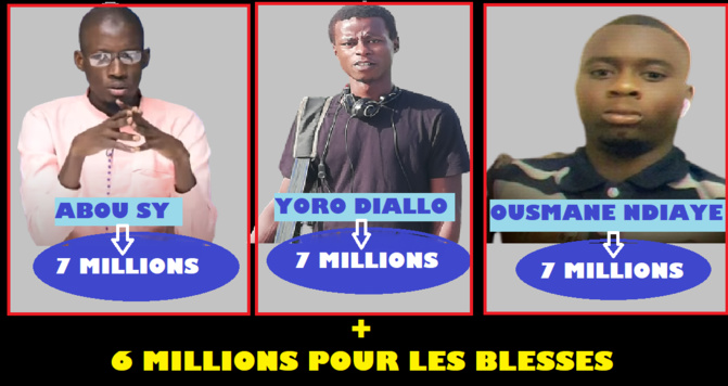 Condoléances: Le Club des Amis de Leral a remis 07 millions FCfa par victime et 03 millions par blessé