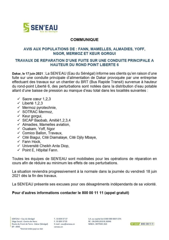 Sen'Eau: Encore des perturbations !