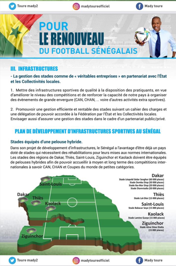 Candidat à la FSF: Mady Touré veut faire du Sénégal, un Hub infrastructurel et compétitif