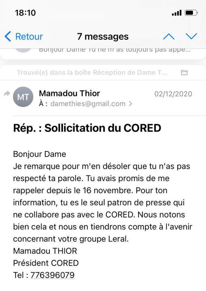 CORED: Pourquoi Mamadou Thior en veut à Leral, alors qu'il...