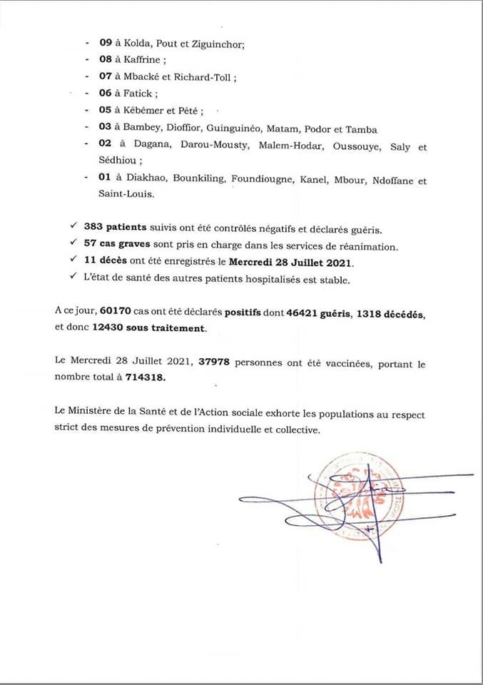Covid-19: 884 nouveaux cas, 87 cas graves, 383 patients guéris, 11 décès 