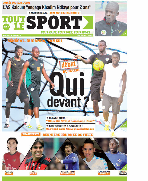 A la Une du Journal Tout Le Sport du mardi 03 Septembre 2013