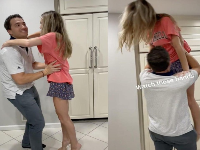 Un TikTok d'une nounou de 23 ans dansant avec son employeur masculin est devenu viral.