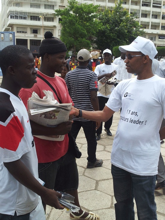 Le Dg de GFM Mamadou Ibra Kane et son adjoint Birane Ndour en action