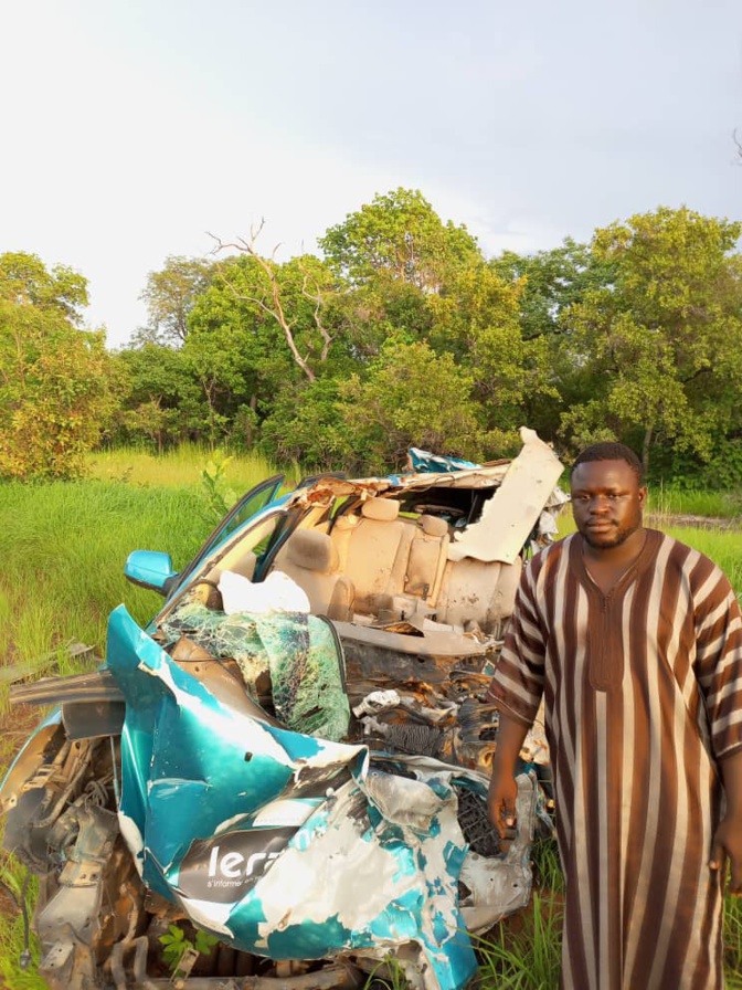 Accident de l'équipe de Leral: Moussa Soumbounou, Président JCS, de retour sur les lieux, sensibilise sur la route
