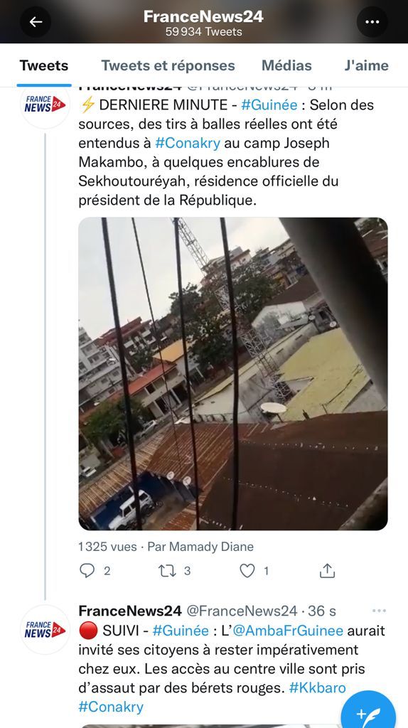 Guinée: Des coups de feu au camp Makambo à Kaloum Guinée: Des coups de feu au camp Makambo à Kaloum