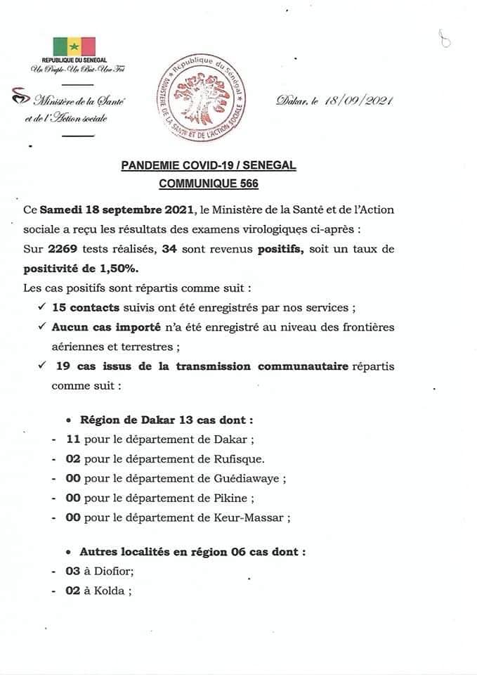 34 nouveaux cas, 3 décès et 9 cas graves annoncés