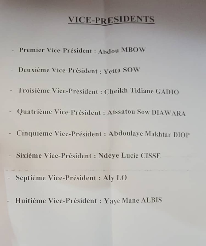 Renouvellement du bureau de l'Assemblée nationale: Voici la liste des vice-présidents
