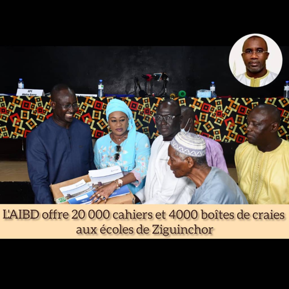 20 000 CAHIERS ET 4 000 BOITES DE CRAIES AUX ECOLES: L’AIBD soulage les élèves de Ziguinchor