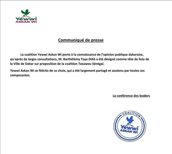 Mairie de Dakar: L’investiture de Barthélémy Dias, confirmée Mairie de Dakar: L’investiture de Barthélémy Dias, confirmée