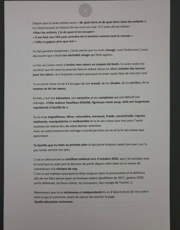 Une si longue lettre de Dr. Paye: Pour expliquer les raisons de son acte désespéré 