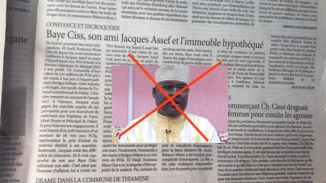 Abus de confiance et escroquerie sur un immeuble: Un Baye Ciss peut en cacher un autre... Abus de confiance et escroquerie sur un immeuble: Un Baye Ciss peut en cacher un autre...
