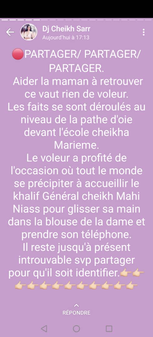 Arrêt sur images: Il profite de la venue de Cheikh Mahi Niasse pour voler le téléphone d'une dame