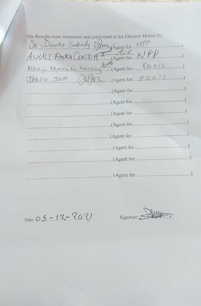 Officiel: Adama Barrow élu pour un second mandat (Documents)