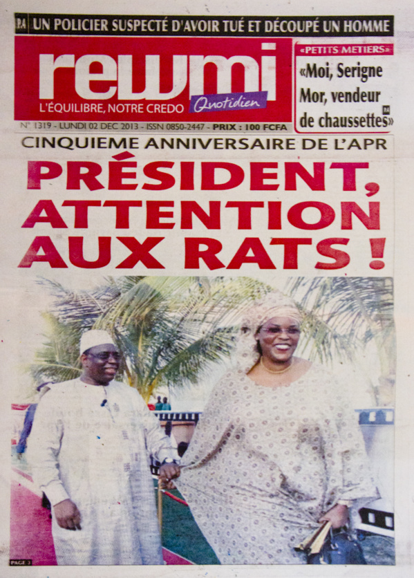 A la Une du Journal Rewmi du lundi 02 Décembre 2013