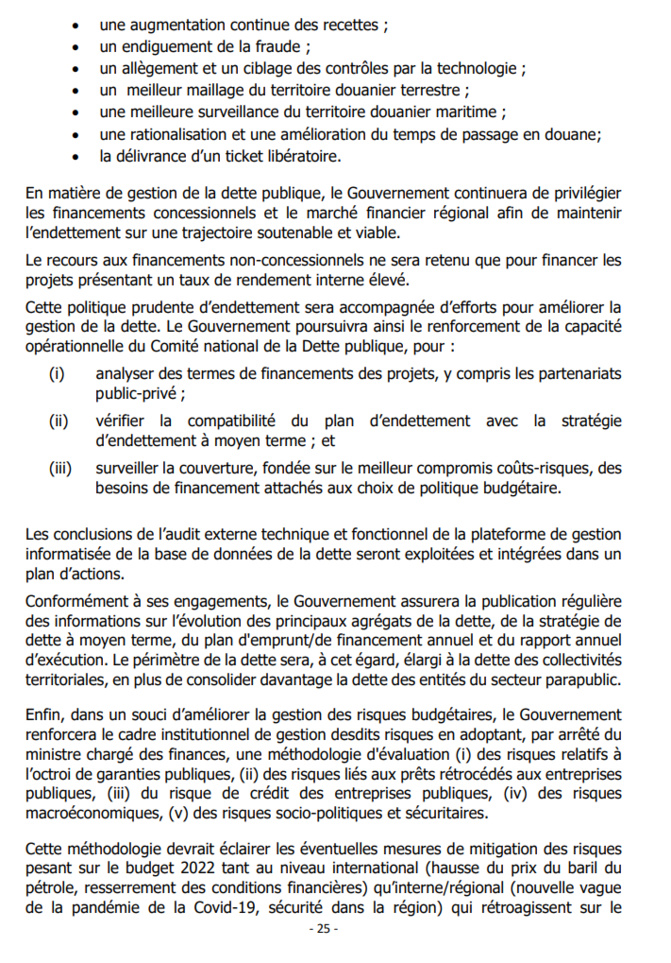 L'économie du projet de loi de Finances 2022: Ce que prévoit de réaliser la Douane sénégalaise (Document) L'économie du projet de loi de Finances 2022: Ce que prévoit de réaliser la Douane sénégalaise (Document)