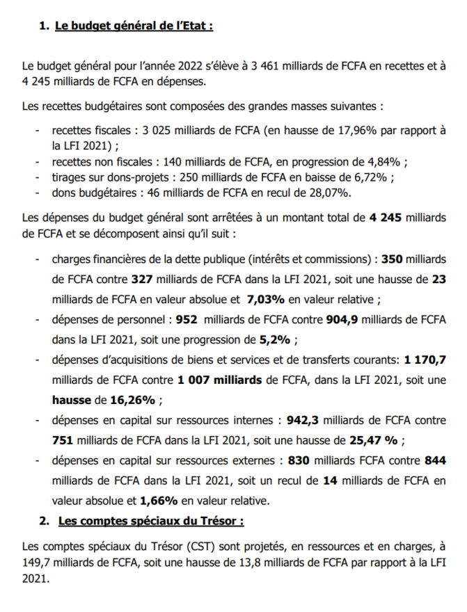 L'économie du projet de Loi de Finances 2022: Ce que prévoit de réaliser la Douane sénégalaise (Document)