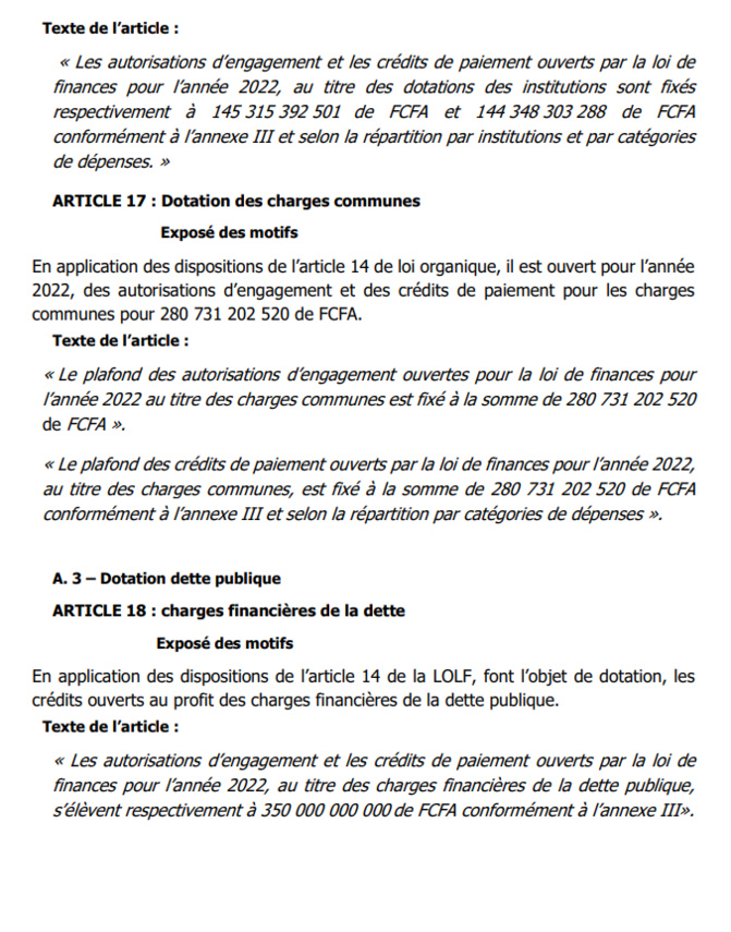 Loi de Finances 2022: Comment sont spécifiés les comptes spéciaux du Trésor