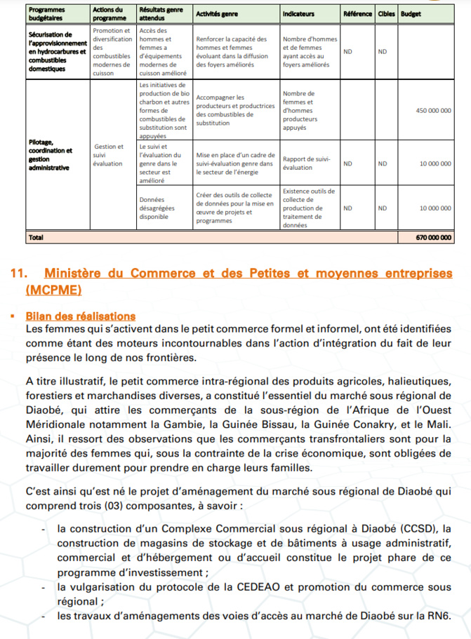 Budgétisation sensible au Genre: Comment l'intégration du Genre dans la planification opérationnelle des Ministères a été faite (Document, partie2) Budgétisation sensible au Genre: Comment l'intégration du Genre dans la planification opérationnelle des Ministères a été faite (Document, partie2)