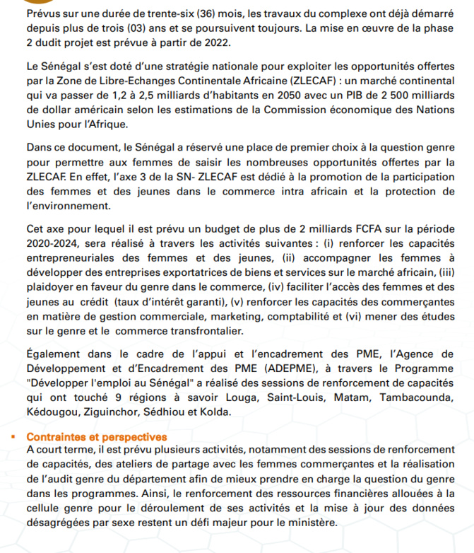 Budgétisation sensible au Genre: Comment l'intégration du Genre dans la planification opérationnelle des Ministères a été faite (Document, partie2)