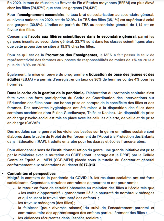 Budgétisation sensible au Genre: Comment l'intégration du Genre dans la planification opérationnelle des Ministères a été faite (Document, partie3)